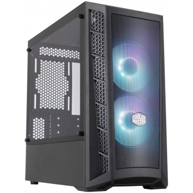 MasterBox MB311L MICRO-Tower, 2 X  FAN  ARGB FRONT/ GLASS /Black - Steel, Mesh, Plastic, Tempered Glass - 4 x Bay - 2 x 4.72