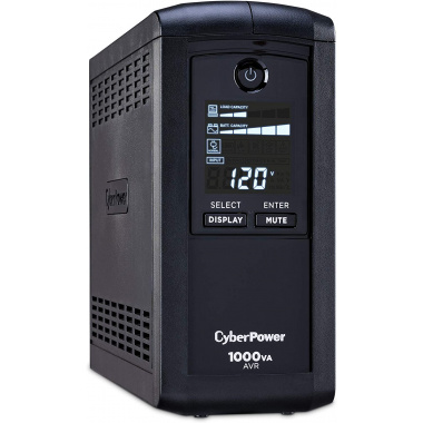 CyberPower Intelligent LCD CP1000AVRLCD 1000VA Tower UPS 1 Minute Full Load - 4 x NEMA 5-15R - Surge-protected (CYBER DIRECT WAR