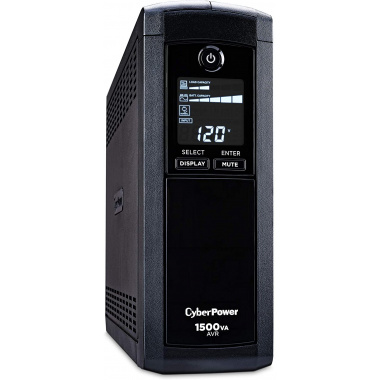 CyberPower Intelligent LCD CP1500AVRLCD 1500VA UPS  1500VA/900W - 11 Minute Half Load - 4 x NEMA 5-15R - Battery/Surge-protected