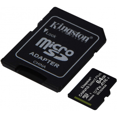 Kingston 64 GB microSDXC Class 10/UHS-I - 45 MB/s Read - Retail