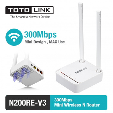TOTOLINK N200RE 300M N Wireless Router W/2 X 5dBi fixed Antenas Retail Box