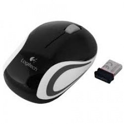 Logitech  M187 White/Black  Wireless Mouse with nano receiver Retail Box  (910-004177)